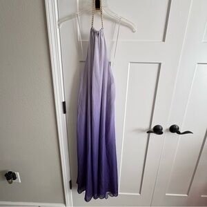 NWT, ladies, M, lavender purple Jennifer Lopez dress. Gold chain, neck, halter